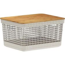 Cesto Organizador Grid 8L com Tampa de Bambu Bege Martiplast - OU.jpg